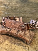 Amulet intuicji z czystej miedzi wire wrapping owijana drutem bransoleta liczby anielskie 777 prezent dla duszy